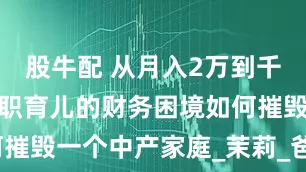 股牛配 从月入2万到千元收入：全职育儿的财务困境如何摧毁一个中产家庭_茉莉_爸爸_经济